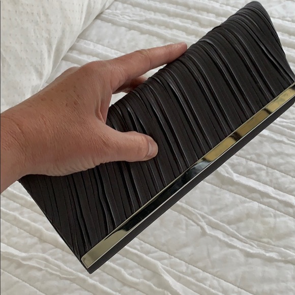 Elegant gray clutch satin smooth - Picture 2 of 7